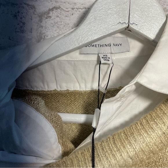 NWT Something Navy Super Soft Sewn in‎ Collar Striped Sweater Size XS - Picture 8 of 8